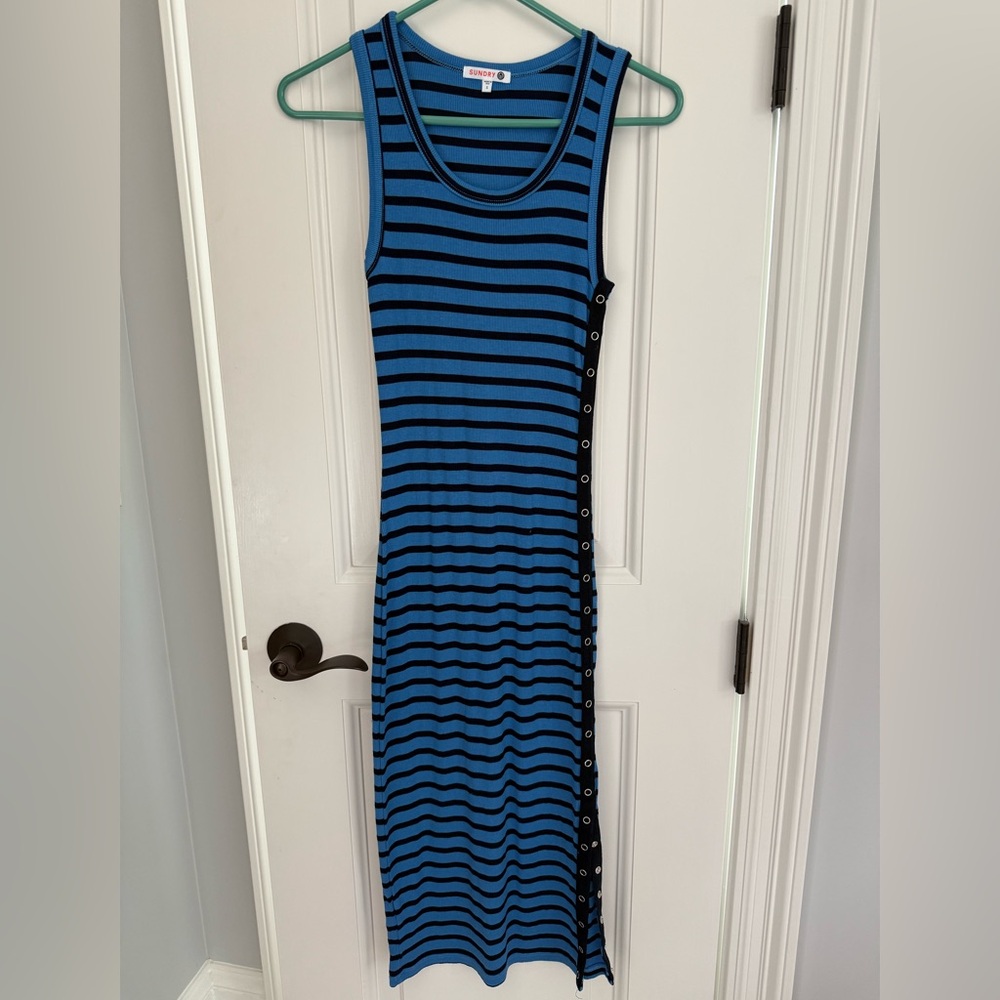 Anthropologie Sundry Blue Striped Dress